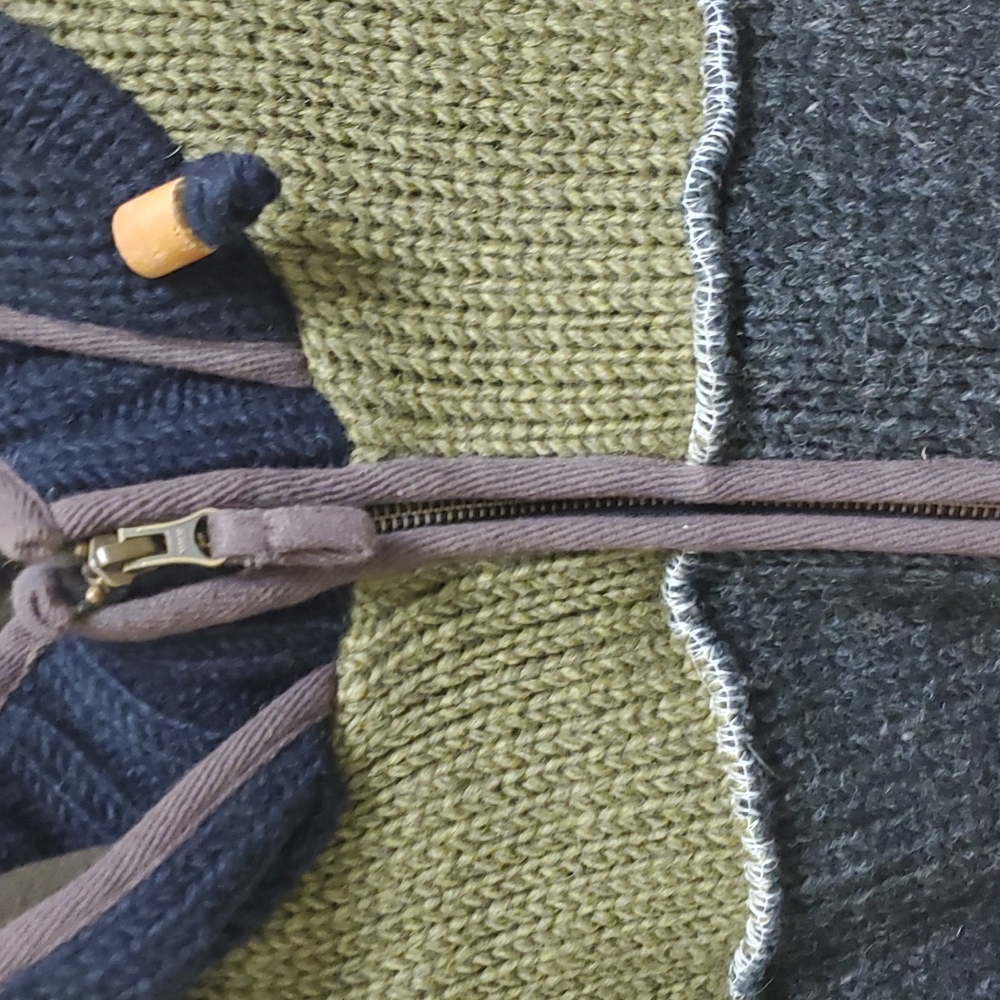 Men's Multicolor Patchwork Hooded Zip Sweater - Picture 5 of 11